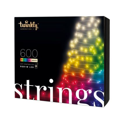 Twinkly - LED RGBW Regulação exterior Corrente de Natal STRINGS 600xLED 51,5m IP44 Wi-Fi