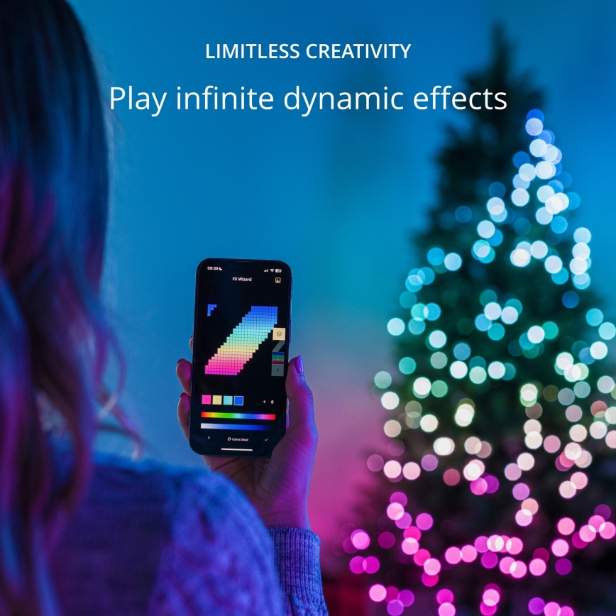 Twinkly - Corrente de Natal exterior LED RGB regulável 750xLED 63,5m IP44 Wi-Fi