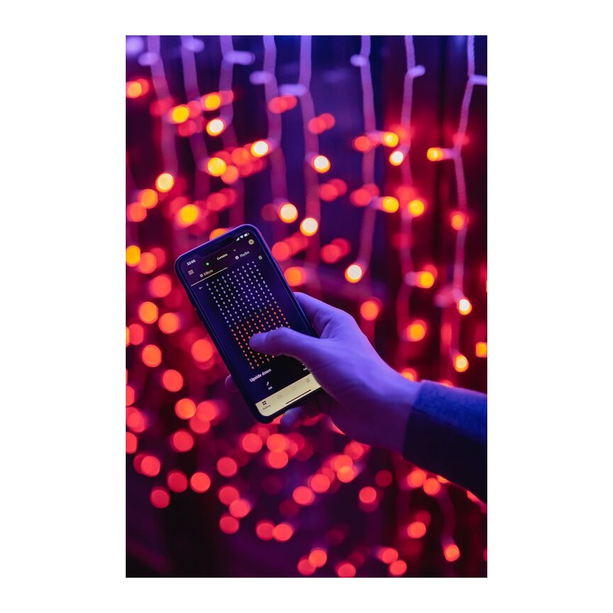 Twinkly - Cortina de Natal LED RGBW regulável para exterior CURTAIN 210xLED 6,1m IP44 Wi-Fi