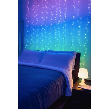 Twinkly - LED RGBW Regulação exterior Cortina de Natal CURTAIN 210xLED 6,1m IP44 Wi-Fi