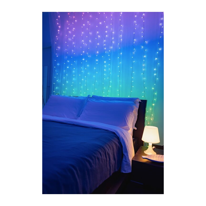Twinkly - LED RGBW Regulação exterior Cortina de Natal CURTAIN 210xLED 6,1m IP44 Wi-Fi