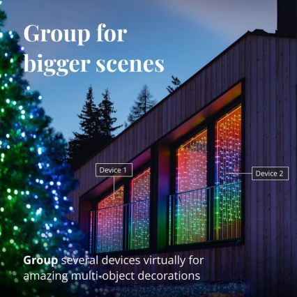 Twinkly - LED RGBW Regulação exterior Cortina de Natal CURTAIN 210xLED 6,1m IP44 Wi-Fi