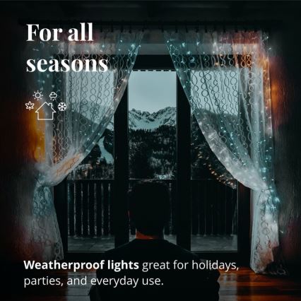 Twinkly - LED RGBW Regulação exterior Cortina de Natal CURTAIN 210xLED 6,1m IP44 Wi-Fi