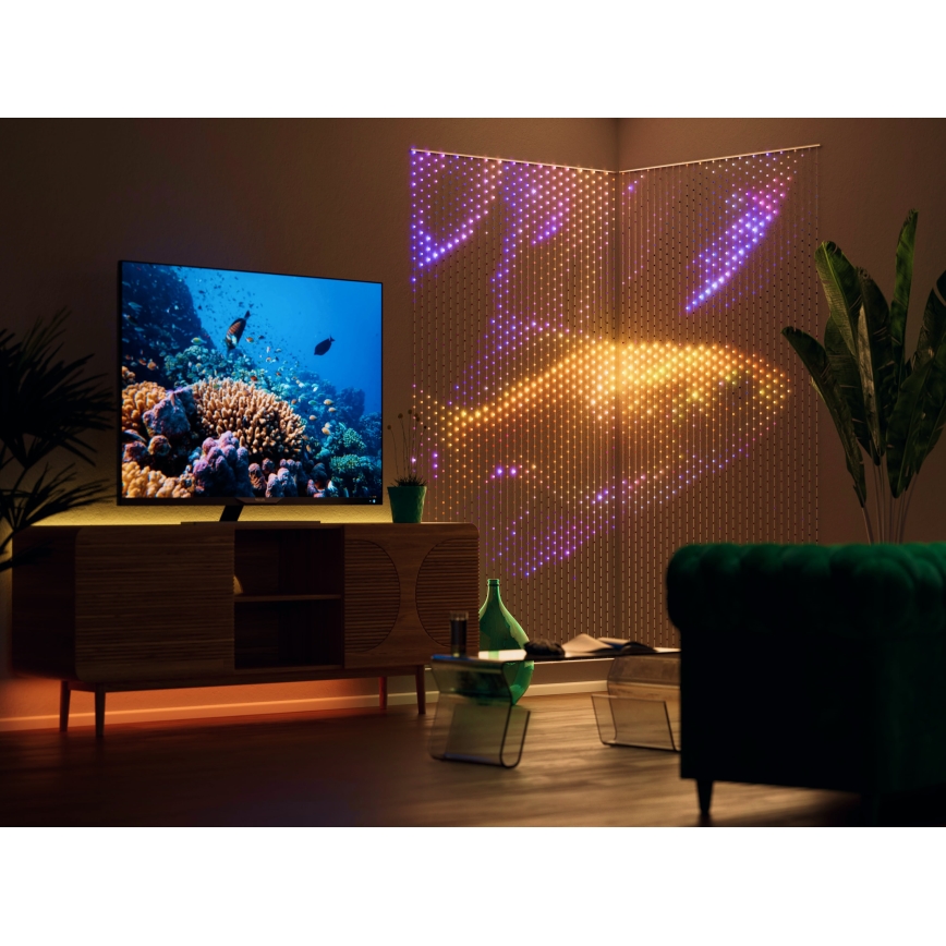 Twinkly - Cortina de Natal LED RGB regulável MATRIX 480xLED 1x1 m Wi-Fi