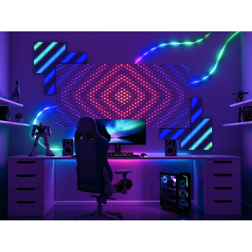 Twinkly - Cortina de Natal LED RGB regulável MATRIX 480xLED 1x1 m Wi-Fi
