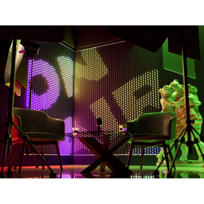 Twinkly - Cortina de Natal LED RGB regulável MATRIX 480xLED 1x1 m Wi-Fi