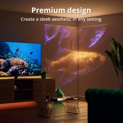 Twinkly - Cortina de Natal LED RGB regulável MATRIX 480xLED 1x1 m Wi-Fi