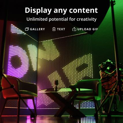 Twinkly - Cortina de Natal LED RGB regulável MATRIX 480xLED 1x1 m Wi-Fi