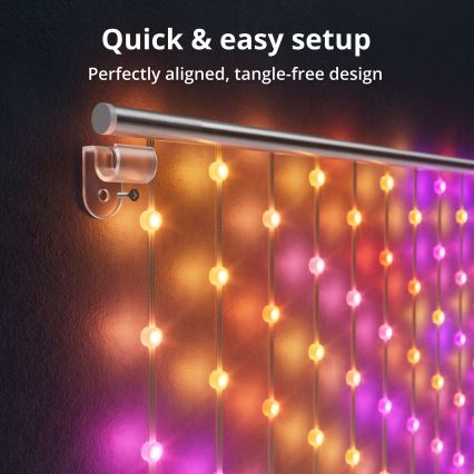 Twinkly - Cortina de Natal LED RGB regulável MATRIX 480xLED 1x1 m Wi-Fi