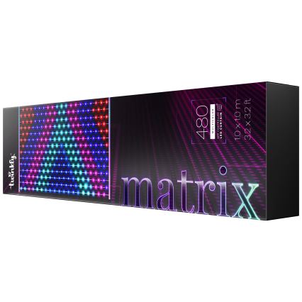Twinkly - Cortina de Natal LED RGB regulável MATRIX 480xLED 1x1 m Wi-Fi