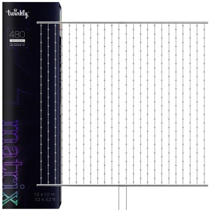 Twinkly - Cortina de Natal LED RGB regulável MATRIX 480xLED 1x1 m Wi-Fi