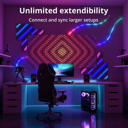 Twinkly - Cortina de Natal LED RGB Regulável MATRIX 480xLED 1x1 m Wi-Fi