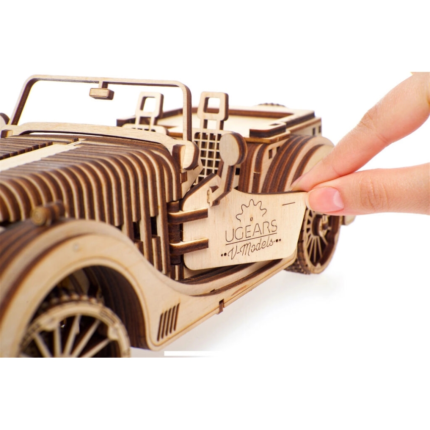Ugears - 3D puzzle mecânico de madeira Carro roadster