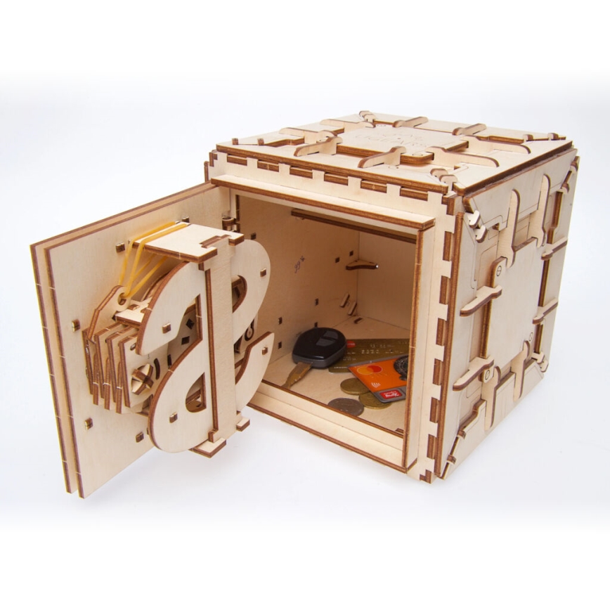 Ugears - 3D puzzle mecânico de madeira Cofre