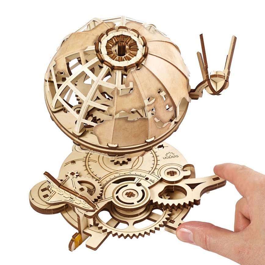 Ugears - 3D puzzle mecânico de madeira Globo