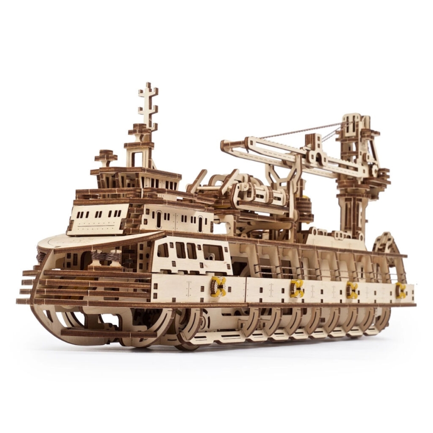 Ugears - 3D puzzle mecânico de madeira Navio de investigação