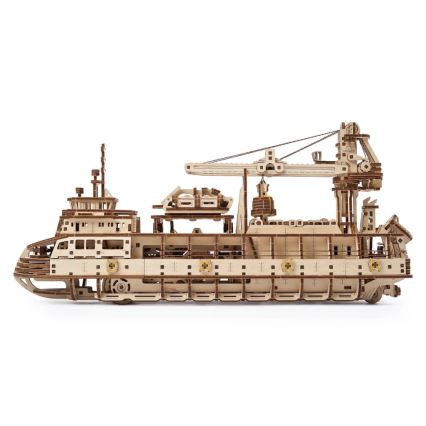 Ugears - 3D puzzle mecânico de madeira Navio de investigação