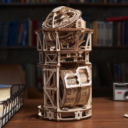Ugears - 3D puzzle mecânico de madeira Relógio com turbilhão