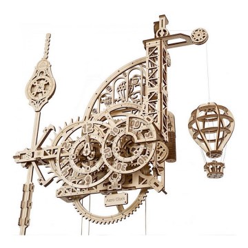 Ugears - 3D puzzle mecânico de madeira Relógio de parede Aero