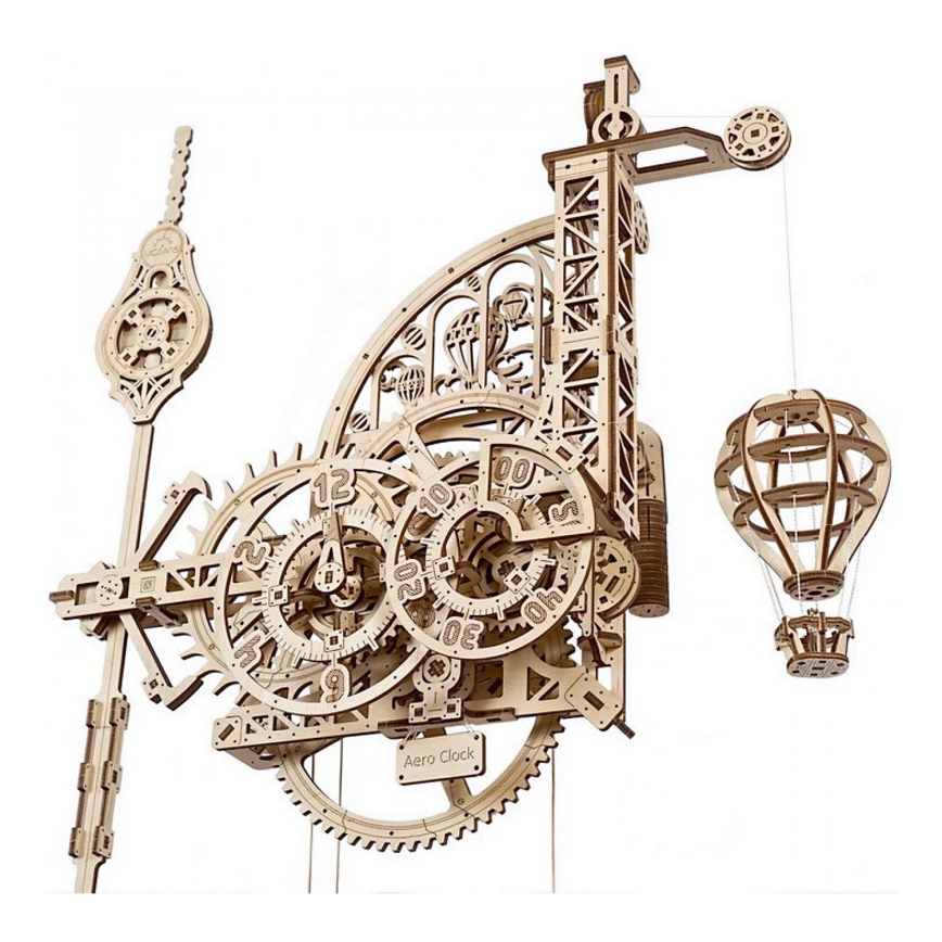 Ugears - 3D puzzle mecânico de madeira Relógio de parede Aero