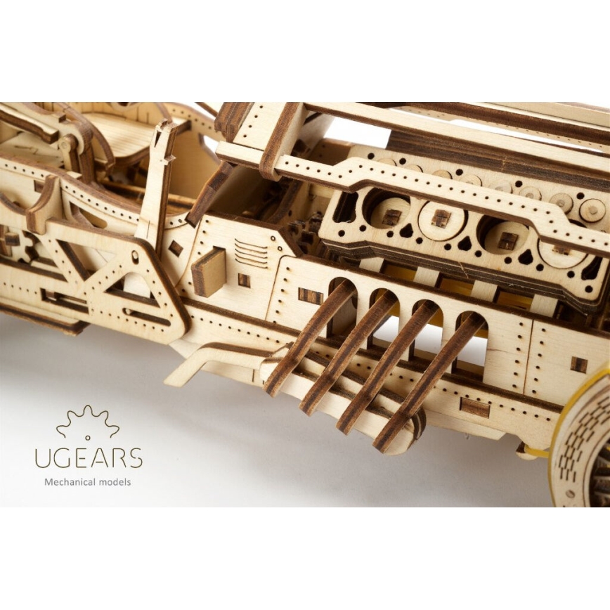 Ugears - 3D puzzle mecânico de madeira U9 Carro Grand Prix