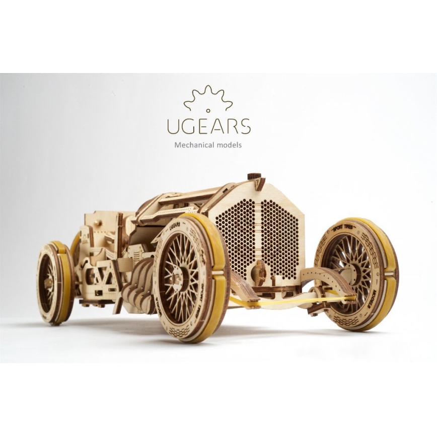 Ugears - 3D puzzle mecânico de madeira U9 Carro Grand Prix