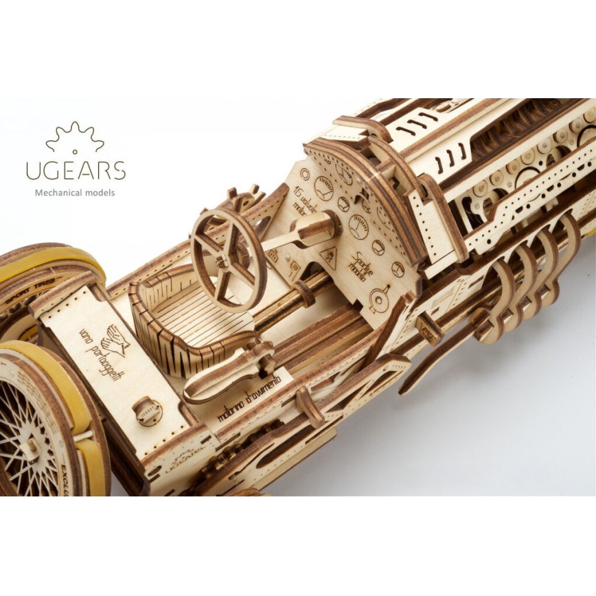 Ugears - 3D puzzle mecânico de madeira U9 Carro Grand Prix