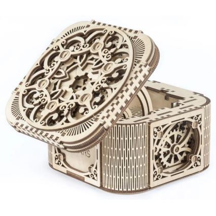 Ugears - Puzzle 3D mecânico de madeira Caixa para joias