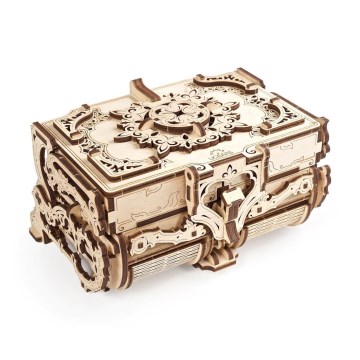 Ugears - Puzzle 3D mecânico de madeira Caixa para jóias vintage