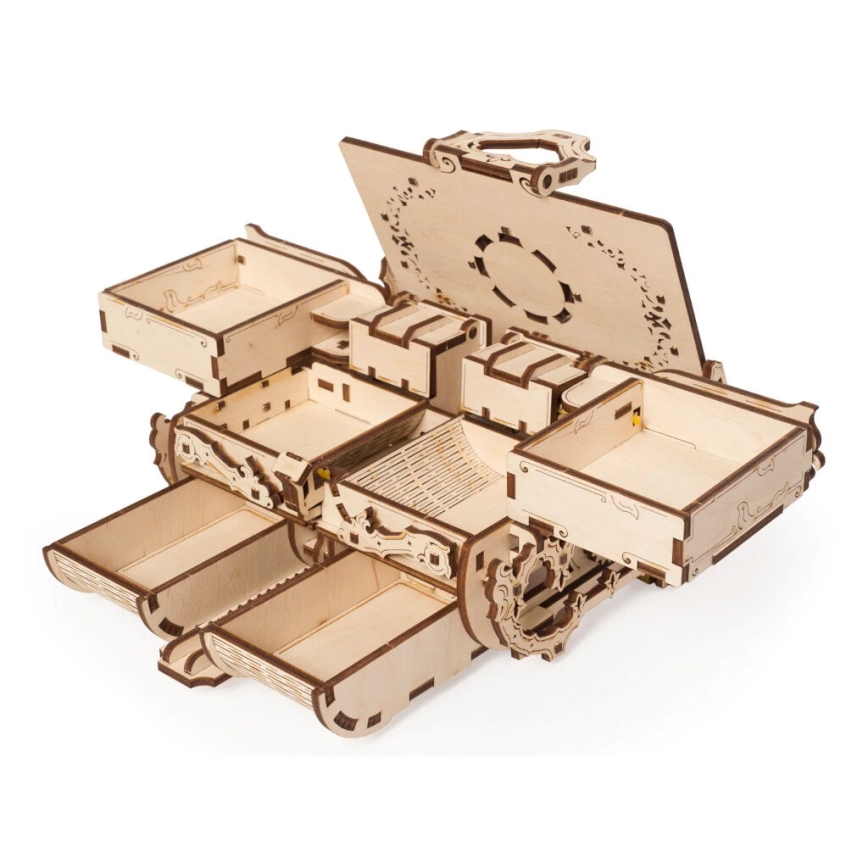 Ugears - Puzzle 3D mecânico de madeira Caixa para jóias vintage