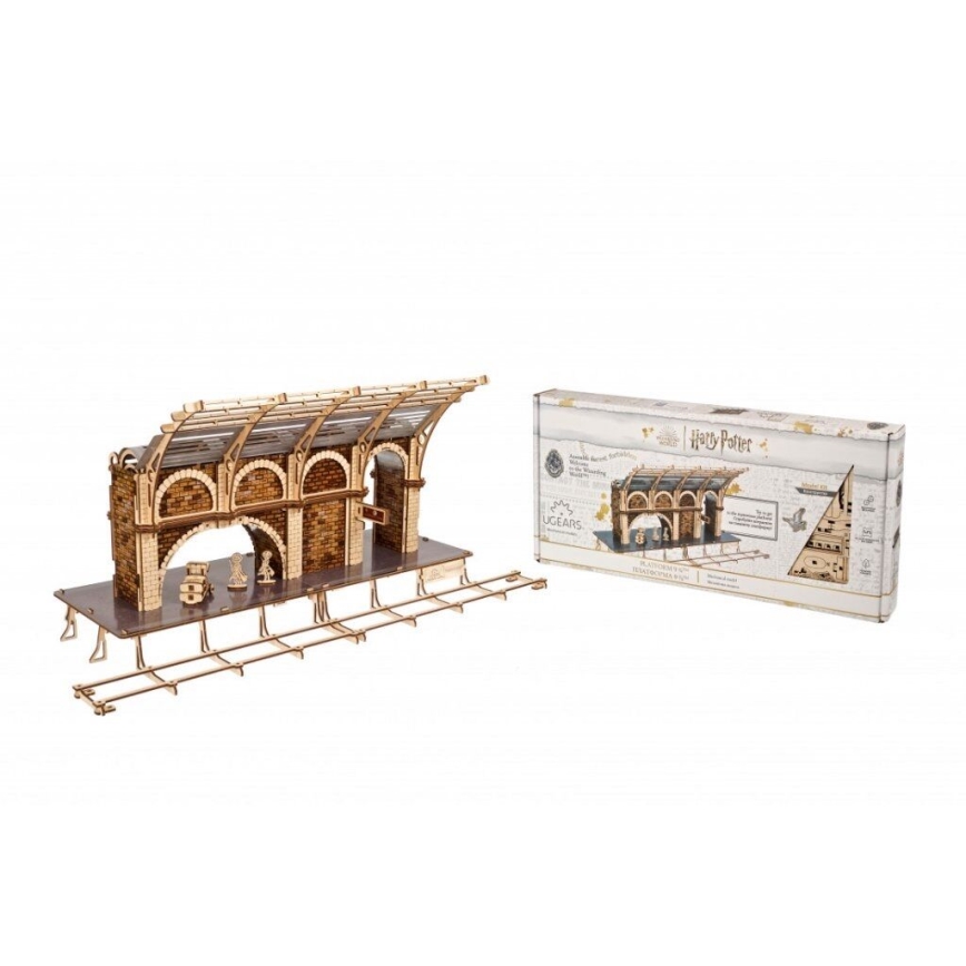Ugears - Puzzle 3D mecânico em madeira Harry Potter plataforma do comboio