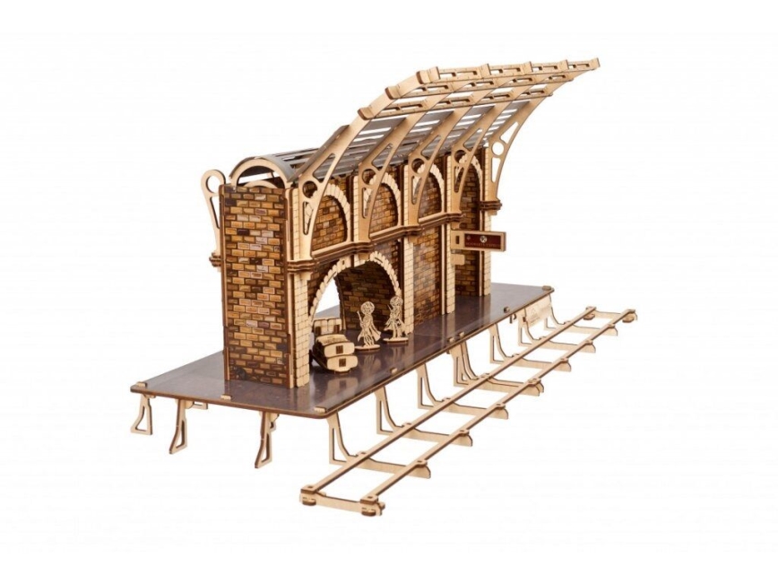Ugears - Quebra-cabeça mecânico 3D de madeira Plataforma de trem Harry Potter