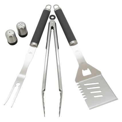 Utensílios de grelhar aço inoxidável 7 pcs + avental