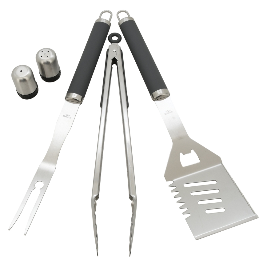 Utensílios de grelhar aço inoxidável 7 pcs + avental