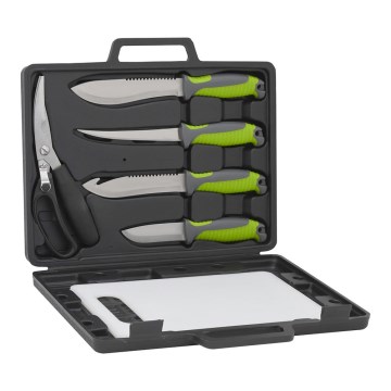 Utensílios de grelhar em aço inoxidável com uma caixa de 6 unid.