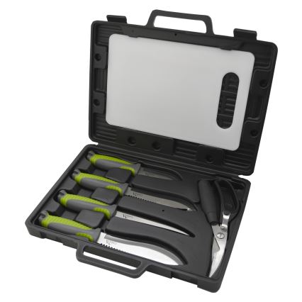 Utensílios de grelhar em aço inoxidável com uma caixa de 6 unid.