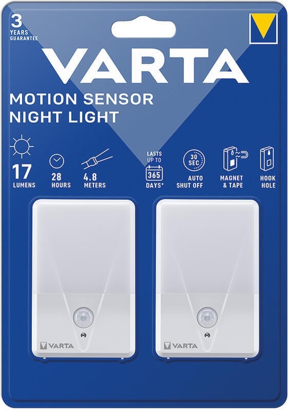 Varta 16624101402 - CONJUNTO 2x Iluminação noturna LED com sensor NIGHT LIGHT LED/3xAAA