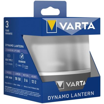 Varta 17670101111 - iluminação LED recarregável DYNAMO LANTERN LED/5V IP54