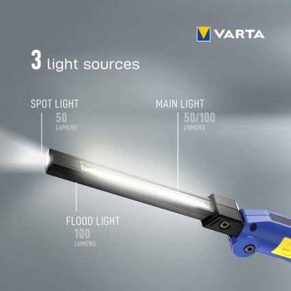 Varta 18649101401 - Lanterna recarregável LED WORK FLEX F20R LED/5V IP54