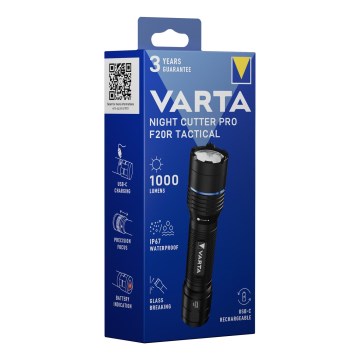 Varta 18923101111 - Lanterna tática recarregável LED NIGHT CUTTER PRO F20R LED/USB 2600 mAh