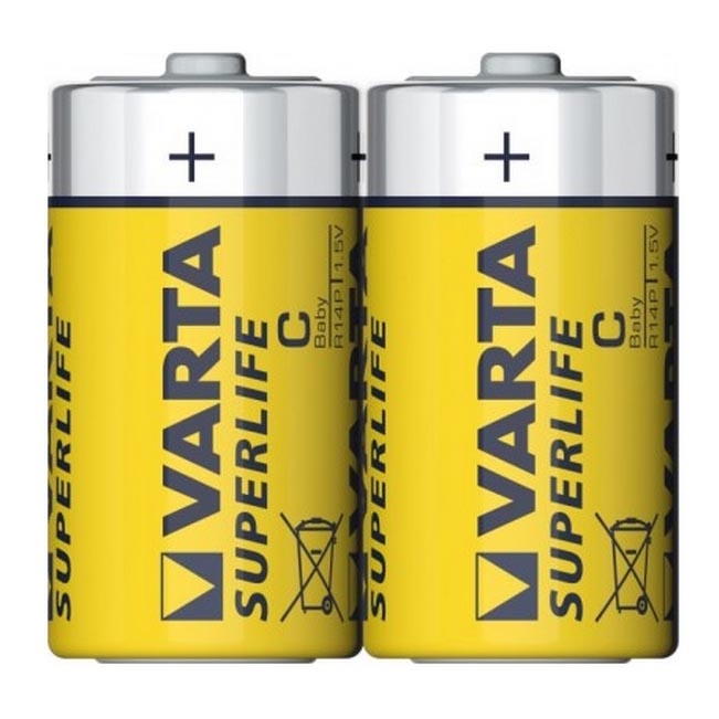 Varta 2014 - 2 pçs Bateria de zinco-carbono SUPERLIFE C 1,5V