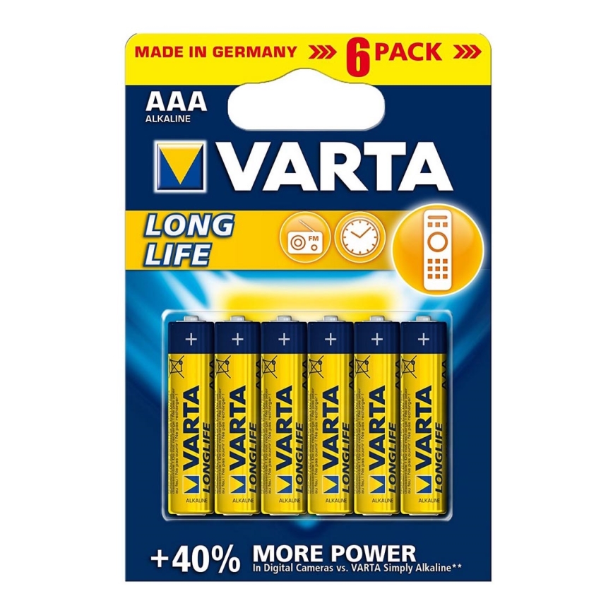 Varta 4103 - 6 pçs Pilha alcalina LONGLIFE EXTRA AAA 1,5V