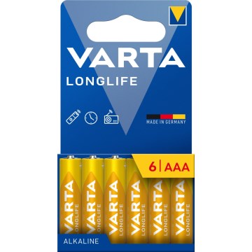 Varta 4103101746 - 6 unid. Pilha alcalina LONGLIFE AAA 1,5V