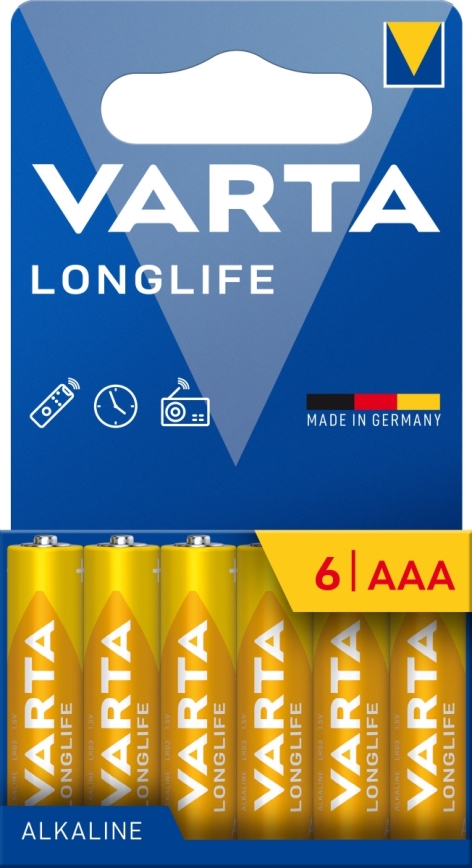 Varta 4103101746 - 6 unid. Pilha alcalina LONGLIFE AAA 1,5V