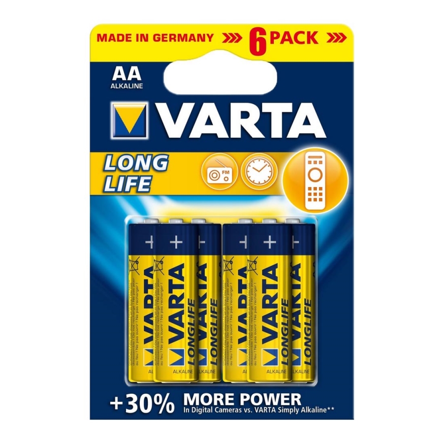 Varta 4106 - 6 pçs Pilha alcalina LONGLIFE EXTRA AA 1,5V