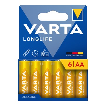 Varta 4106101736 - 6 unid. Pilha alcalina LONGLIFE AA 1,5V