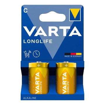 Varta 4114101422 - 2 unid. Pilha alcalina LONGLIFE LR14/C 1,5V
