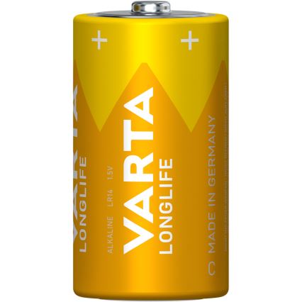 Varta 4114101422 - 2 unid. Pilha alcalina LONGLIFE LR14/C 1,5V