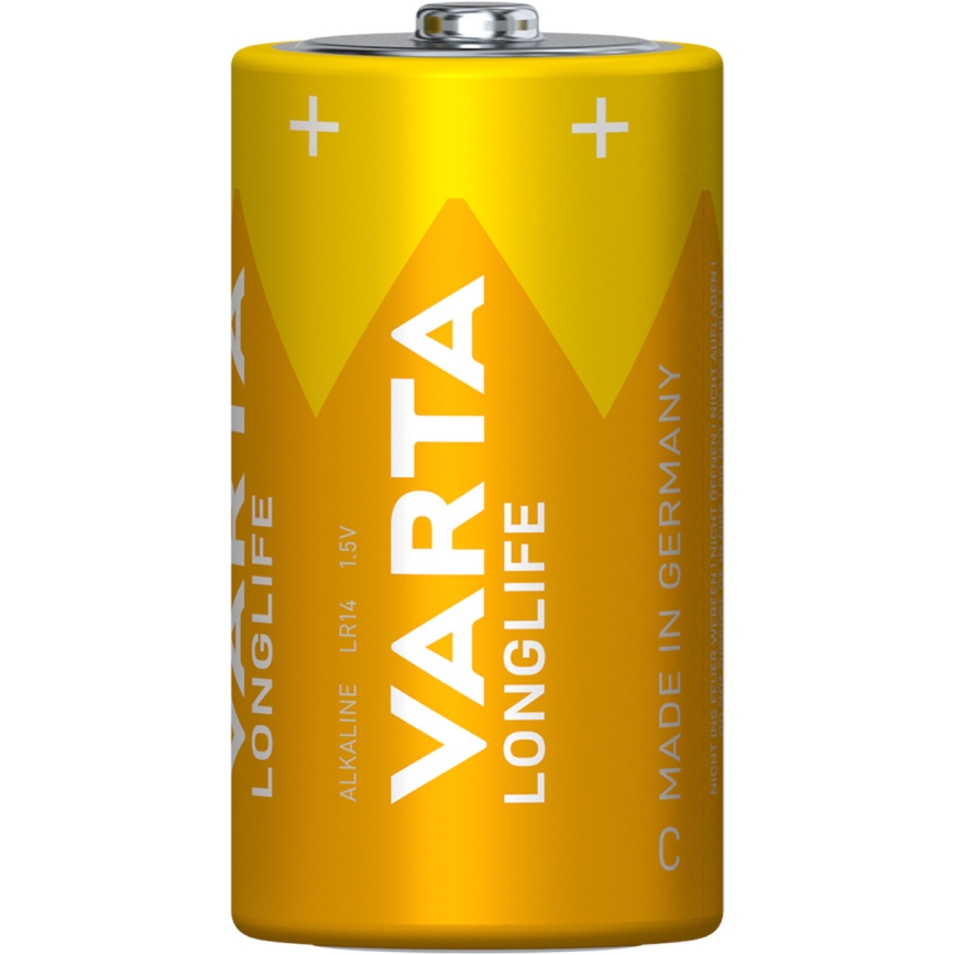 Varta 4114101422 - 2 unid. Pilha alcalina LONGLIFE LR14/C 1,5V