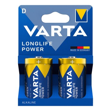 Varta 4920121422 - 2 unid. Pilha alcalina LONGLIFE POWER LR20/D 1,5V